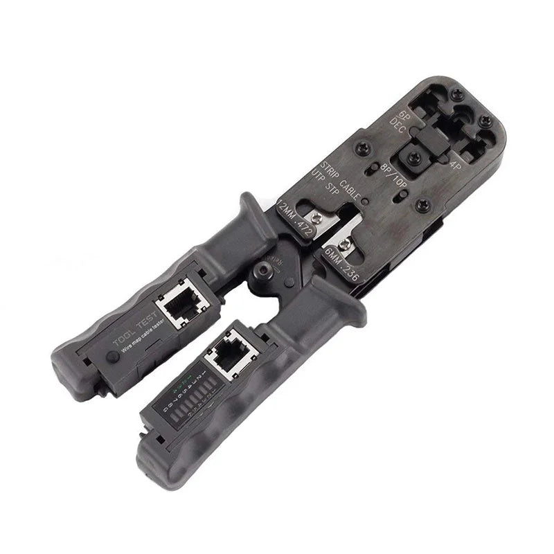 2 in 1 RJ45 Network LAN Cable Crimper Pliers Internet Tool Cable Tester Cable Pliers Set for Network RJ45 Tester Stripper
