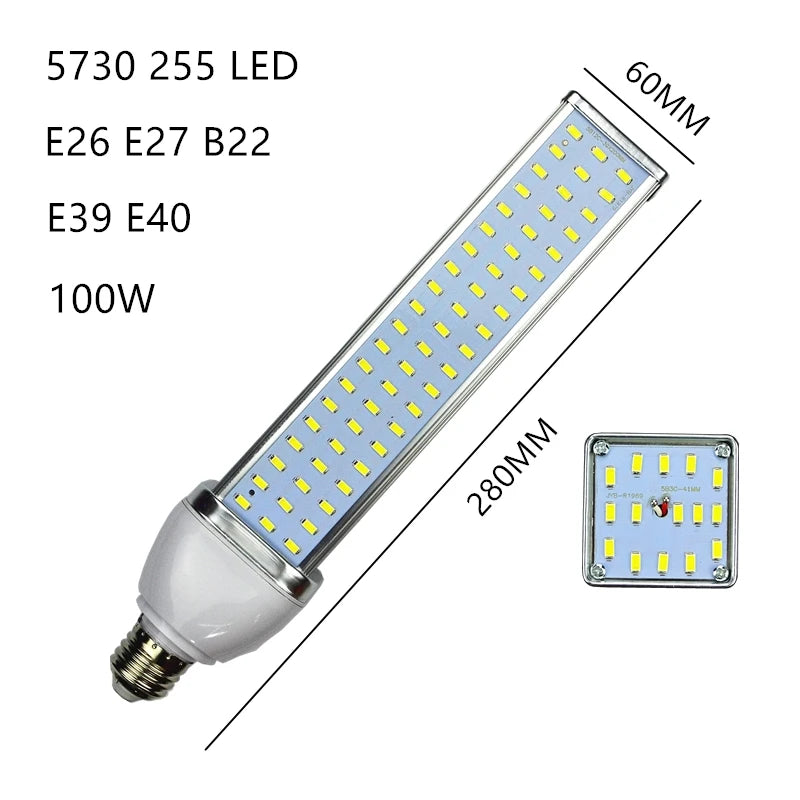 5730 LED Lamp Corn Light 30W 40W 50W 60W 80W 100W Street Bulb E27 E39 E40 85-265V Yard Lamp Cool Warm White Industrial Lighting
