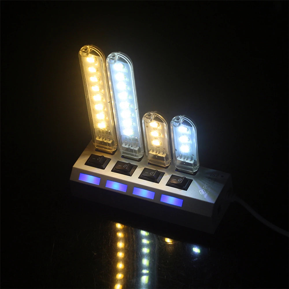 USB LED Book Lights 3LEDs 8LEDs SMD 5630 5730 LED Bulb 5V Power Input White 5000-6500K Warm White 3000-3500K USB Night Light
