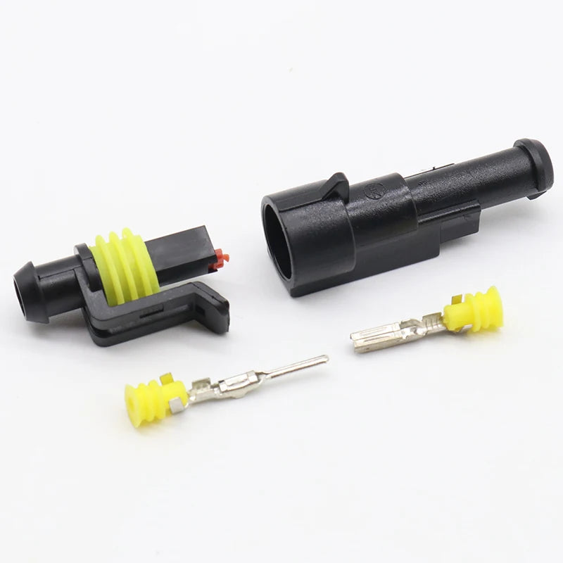 5kits Flame retardancy 1P auto connector waterproof automotive Wire Connector Plug 1 Pins Electrical Car Motorcycle HID