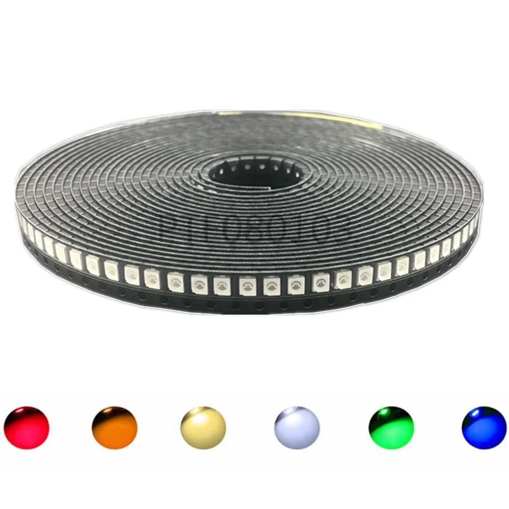 1000pcs 3528 LED SMD White Chip PLCC2 Ultra Bright Surface Mount 20mA 3V 7-8LM Light-Emitting Diode LED 1210 SMT Lamp Light