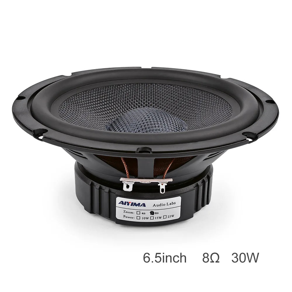 AIYIMA 1Pc 6.5 Inch Midrange Bass Speakers 4 8 Ohm 40W Glass Fiber Woofer Hifi Audio Loudspeaker DIY For Home Theater Bookshelf