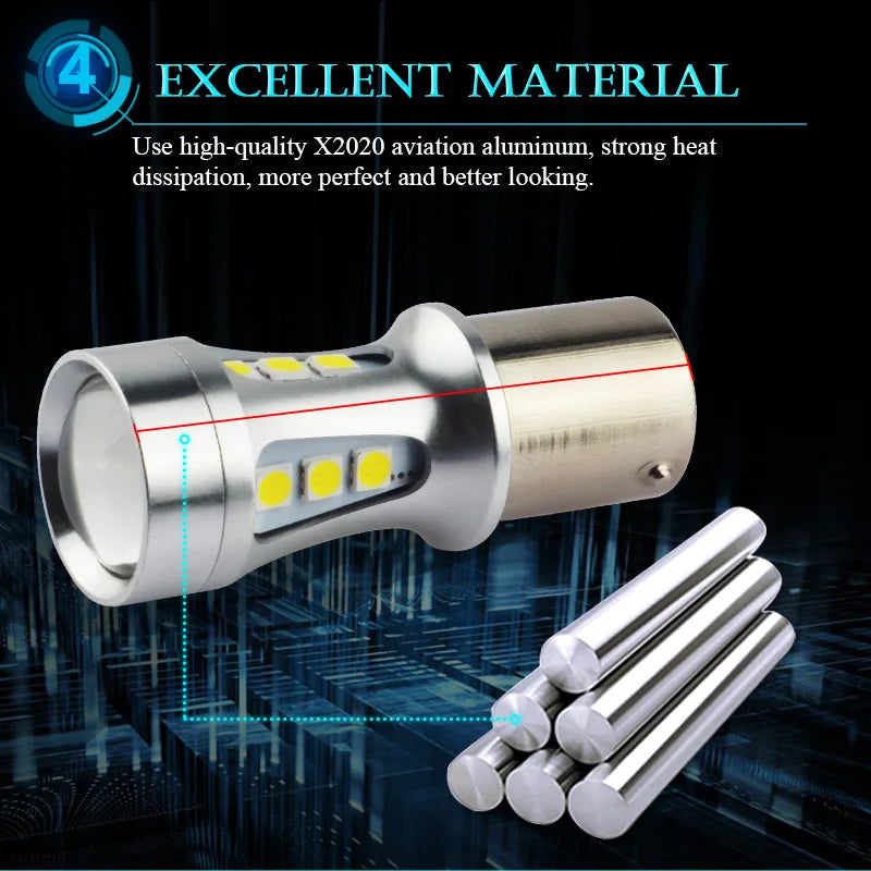 NAO P21W led BAY15D PY21W BA15S White 1300Lm Car LED Bulb P21/5W Turn Signal 1156 3030 1157 T20 W16W T15 W21/5W 7443 W21W 7440