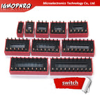 10PCS Slide Type Switch Module 1 2 3 4 5 6 7 8 9 10 12 Bit 2.54mm Position Way DIP Red Pitch Toggle Switch Red Snap Switch
