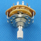 2PCS 20MM Metal Rotary Switch Selector 1P12T/2P6T/3P4T/4P3T M9X0.75 18 Teeth Knurl Shaft With Solder Terminals