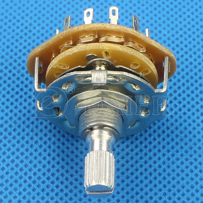 2PCS 20MM Metal Rotary Switch Selector 1P12T/2P6T/3P4T/4P3T M9X0.75 18 Teeth Knurl Shaft With Solder Terminals