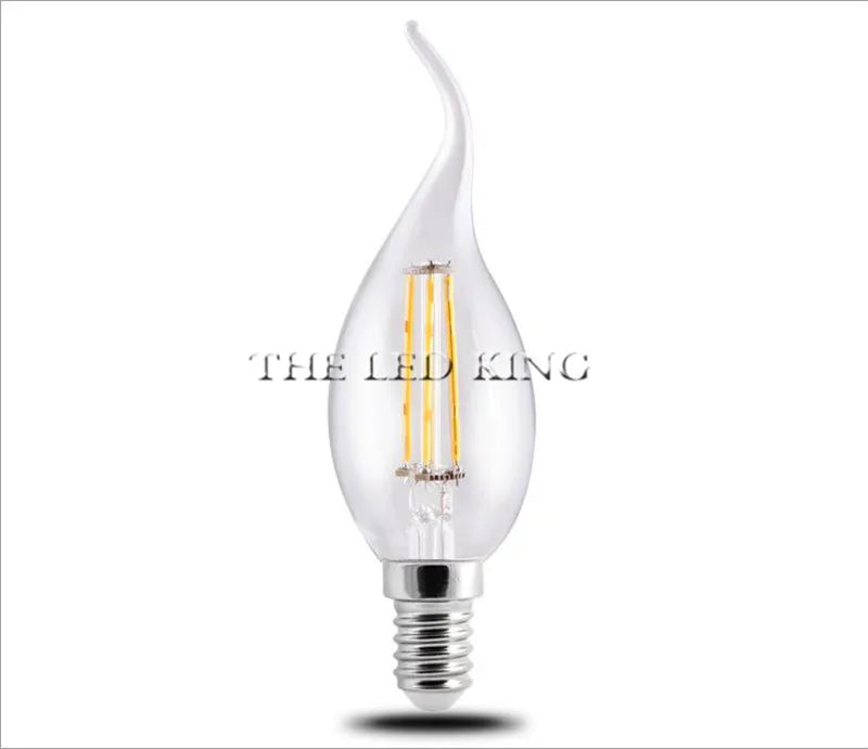 E14 LED Filament C35 Lamp C35L Dimmable Glass Candle Bulb 220V 4W 8W 12W Replace 20W 40W 60W Halogen Light Chandeliers