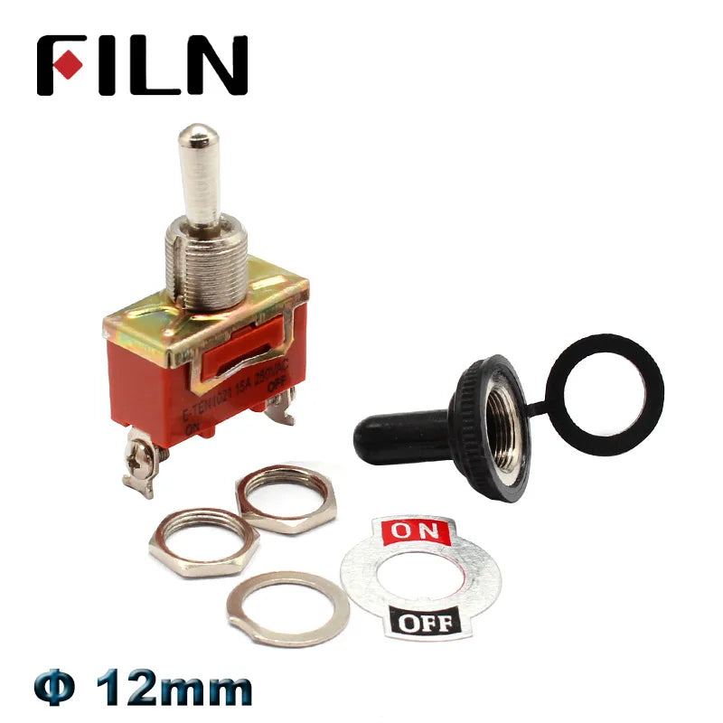 15A 250V Power rocker toggle switch waterproof cover SPDT DPST DPDT Toggle Switch