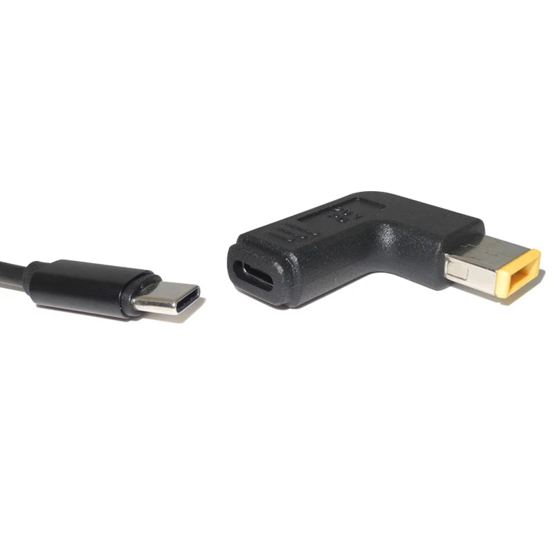 USB-C 3.1 Type C Female to Rectangle Male USB PD Emulator Trigger Angled DC Power Adapter Converter For Lenovo Thinkpad Laptop