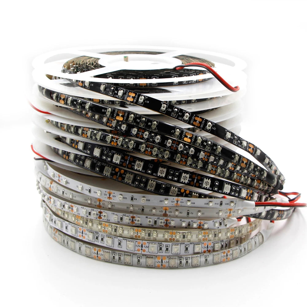 LED Strip Light 600nm True Orange SMD 5050 3528 Strip Ribbon Diode Tape rope lights 12V Flexible Strip string lamp1m 2m 3m 4m 5m
