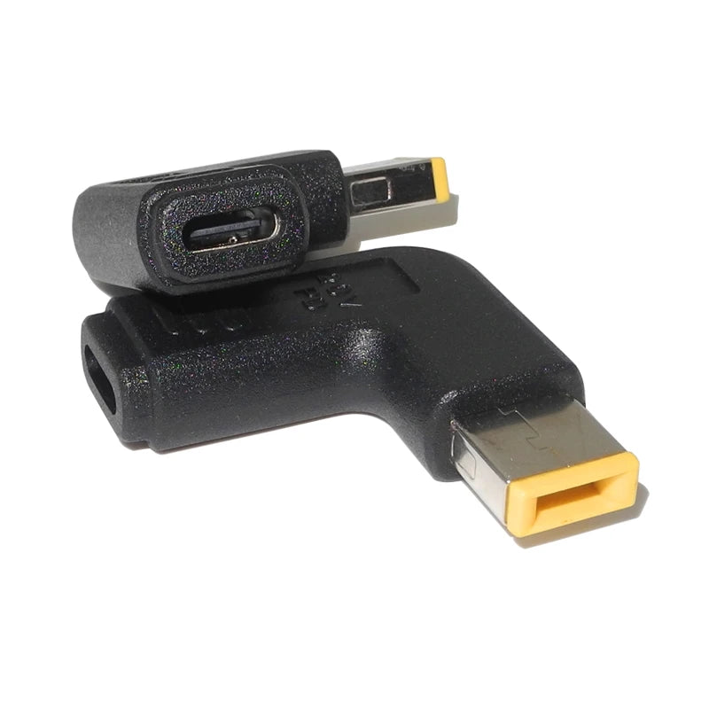 USB-C 3.1 Type C Female to Rectangle Male USB PD Emulator Trigger Angled DC Power Adapter Converter For Lenovo Thinkpad Laptop