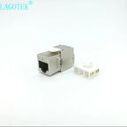 12/24pcs RJ45 Keystone Cat7 Cat6A Shielded FTP Zinc Alloy Module Network Keystone Jack Connector Adapter 10GB Network