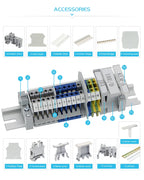USLKG16N Ground Modular Din Rail Terminal Block, 16 mm² Universal Screw Earth Plug Wire Electrical Connector USLKG-16N