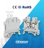10Pcs UK5N Screw Wire Connector 4mm Cable 4mm² Feed-through Connection 12AWG Plug Electrical Mount DIN Rail Terminal Block UK 5N