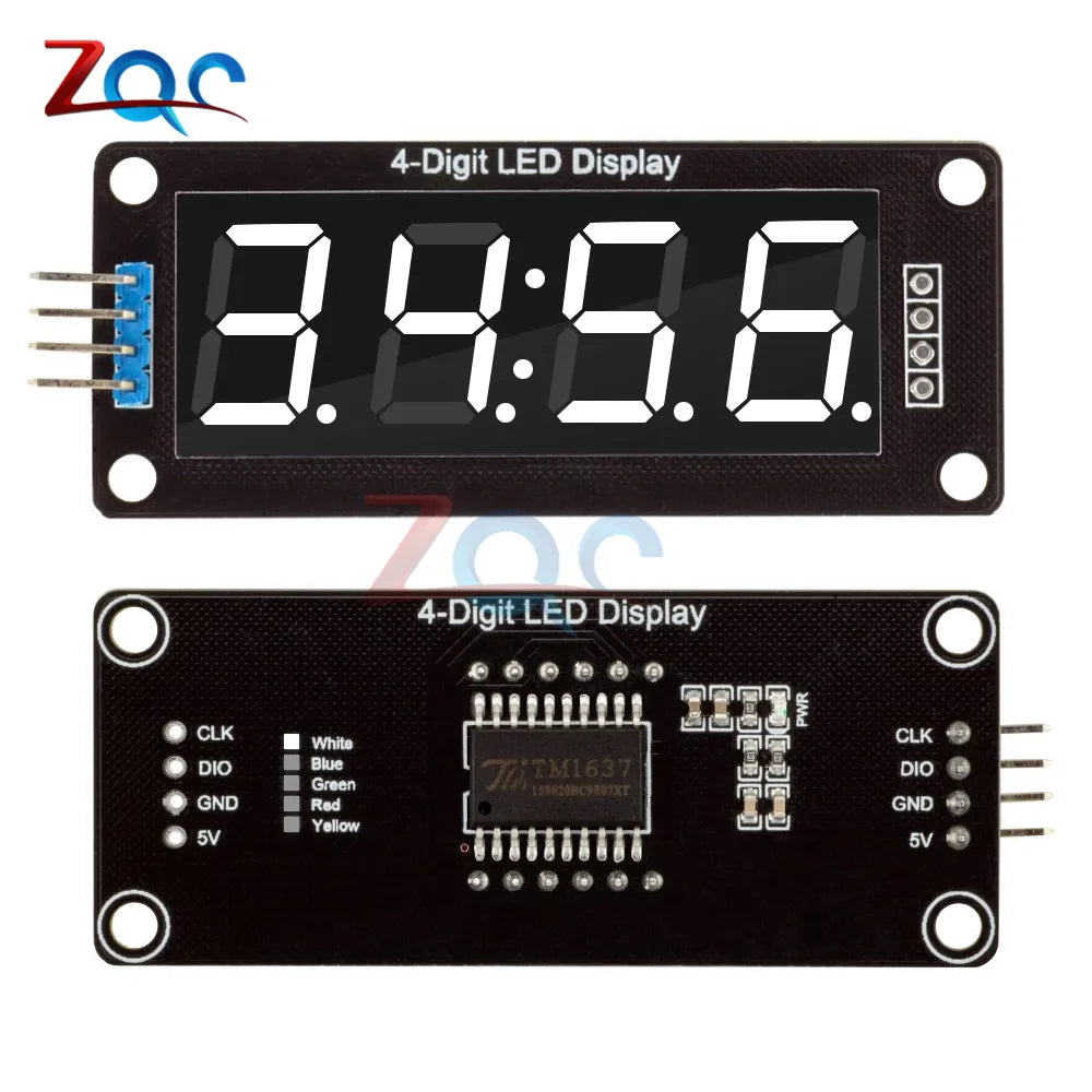 0.56" 7 Segments 4-Digit LED Display Tube TM1637 Clock Double Dots Module 30x14mm for Arduino 5 Color Available
