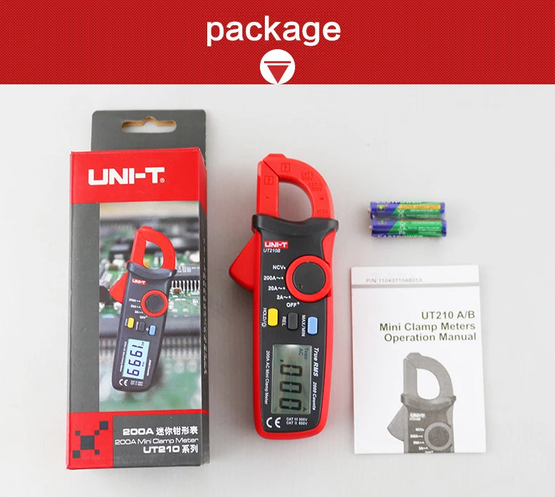 UNI-T Clamp Meter Digital UT210E UT210D AC Current Mini Clamp Multimeter True RMS Pliers Ammeter UT210C Auto Range