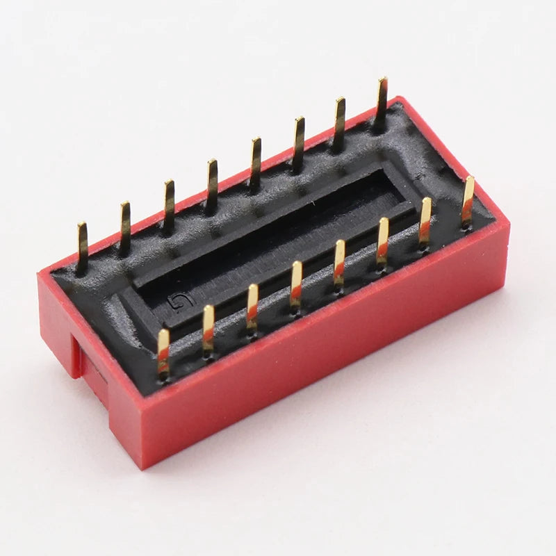 10PCS/Lot DIP Switch 8 Way 2.54mm Toggle Switch Red Snap Switch Wholesale Electronic