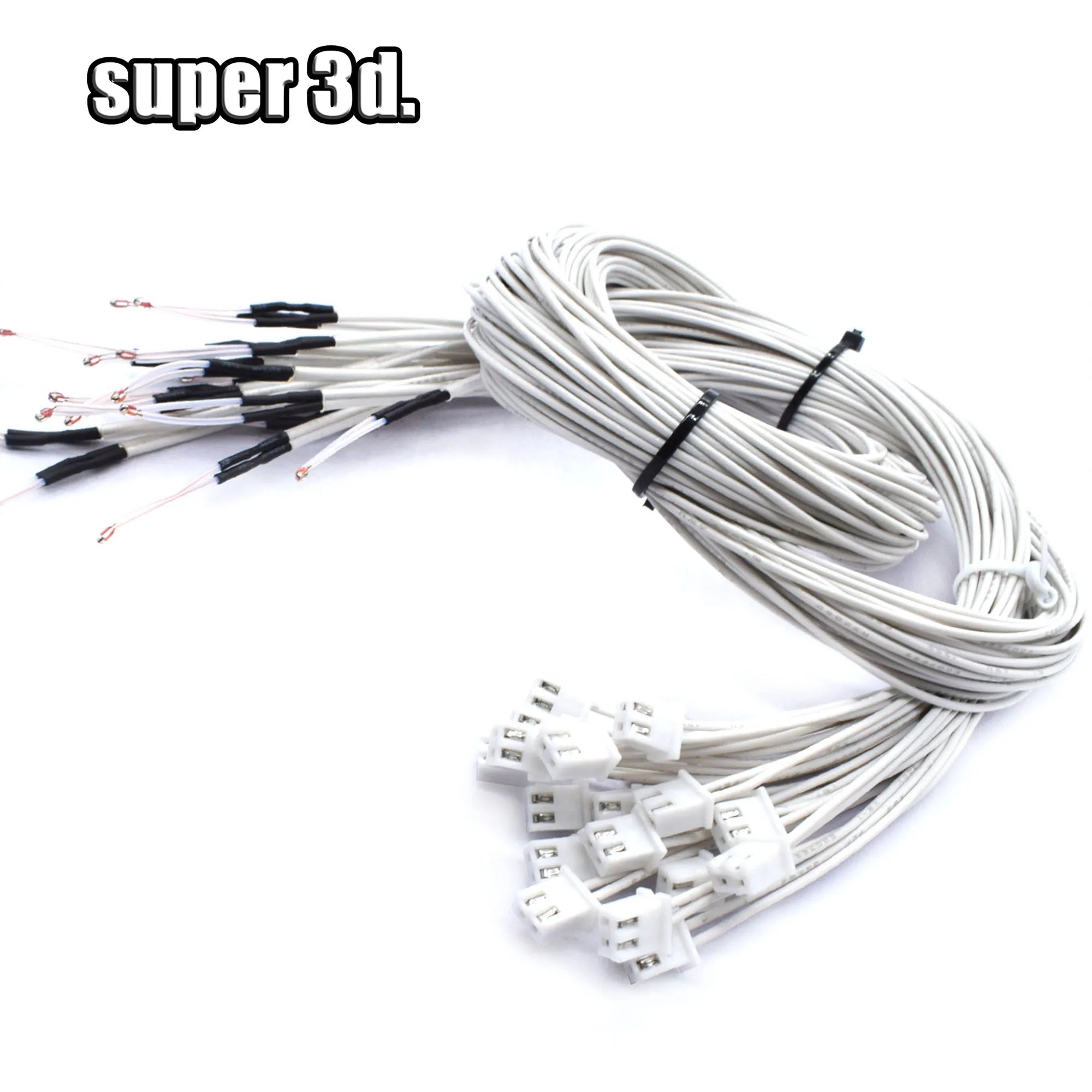 3D Printer Parts Thermistor NTC Temperature Sensor 3950 1% Line 100&150cm 100K with XH2.54 White Terminal 2P Connector Terminal