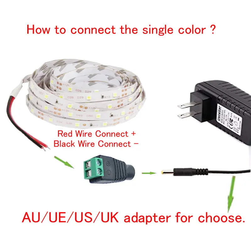Leds Strip SMD 3528 60led 1M/2M/3M/4M/5M Tape Cabinet Closet Decoration Lamp Bedroom Kitchen Lighting Flexible RGB LED Light