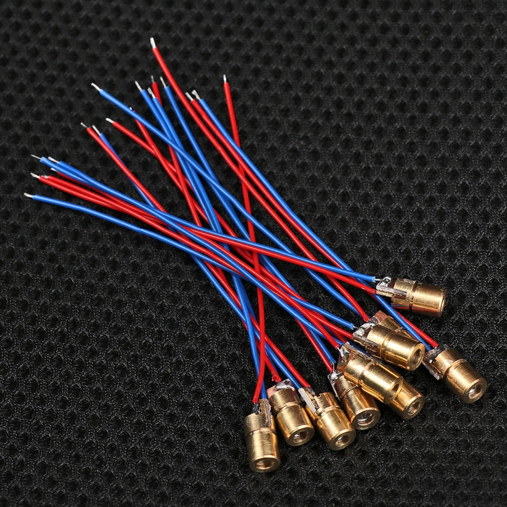 5pcs Laser Diode 650nm 6mm 3/5V 5 Million Watt Adjustable Laser Dot Module Red Copper Head Laser Woodworking Tools