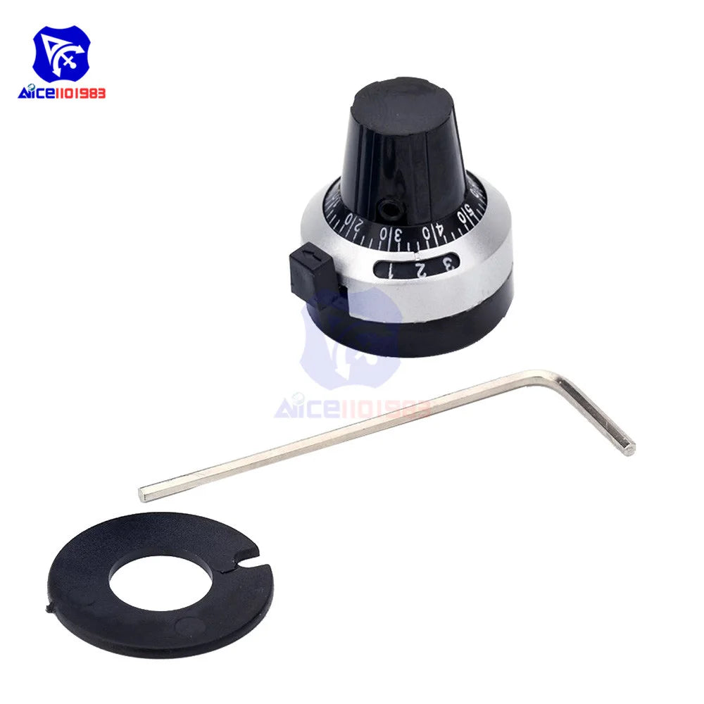 WXD3-13-2W Wirewound Potentiometer Resistance 100R 470R 1K 4.7K 10K 22K 47K 100KΩ Ohm 10 Turn Precision Dial Potentiometer Knob