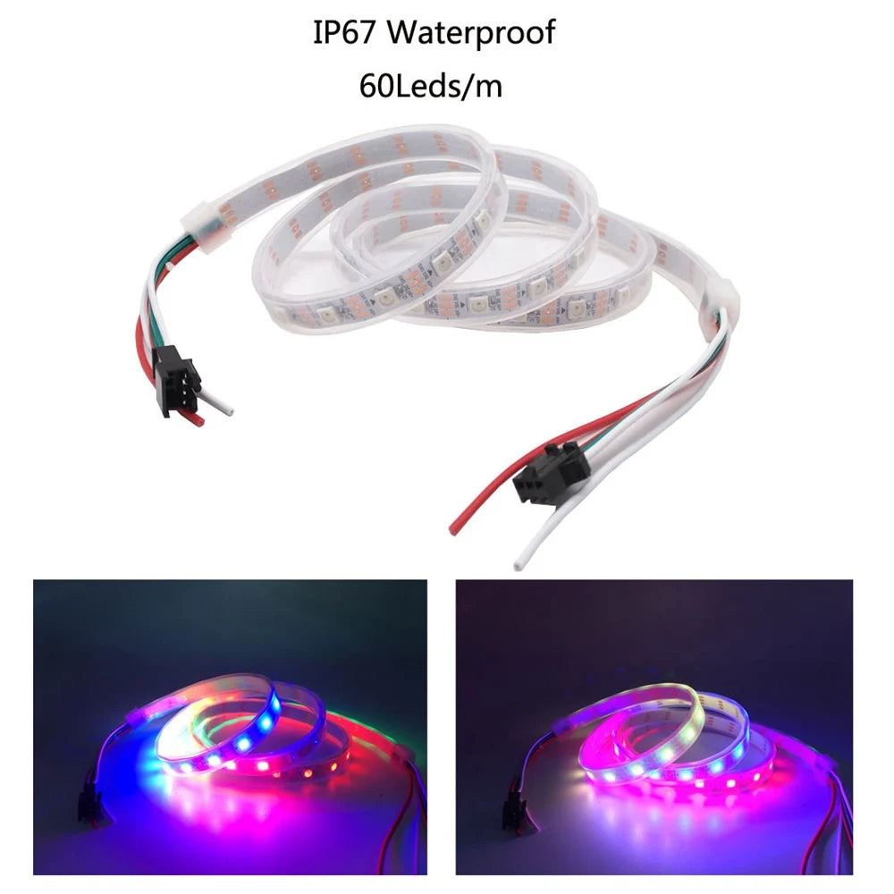 WS2812B USB LED Strip RGB Addressable Pixel Tape 14Keys Remote Controller For TV Back Under Cabinet Lamp DC5V 1m/2m/3m/4m/5m