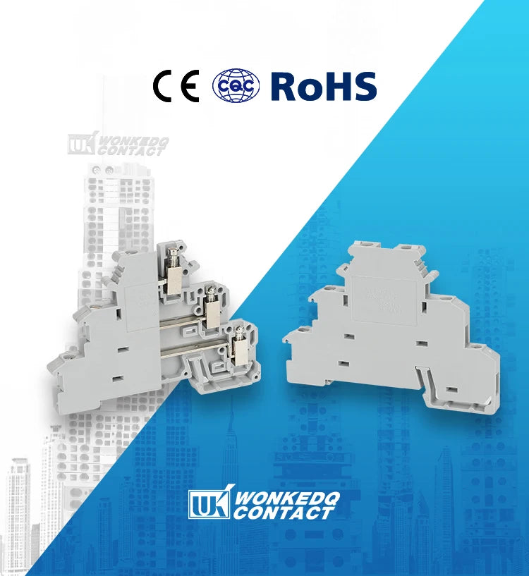 10Pcs DIKD 1.5 3 Levels Sensor Screw Connector 2.5 mm² 6-Conductor Electric Din Rail Triple Three Level Terminal Block DIKD1.5