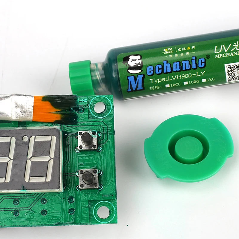 MECHANIC UV Solder Mask Ink Green/Blue/Black/Red/White Oil Welding Flux BGA PCB Circuit Board Paint Prevent Corrosive Arcing