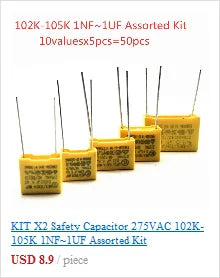 50pcs/lot 3296W Series 500R 1K 2K 5K 10K 20K 50K 100K 200K 1M Multi-turn Potentiometer 10K Variable Resistors with Box Set
