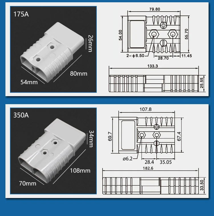 2/4/6PCS 50A 120A 175A 350A Battery Charging Connector 600V High Current Quick Power Plug for Electric Car Battery,Solar Cable
