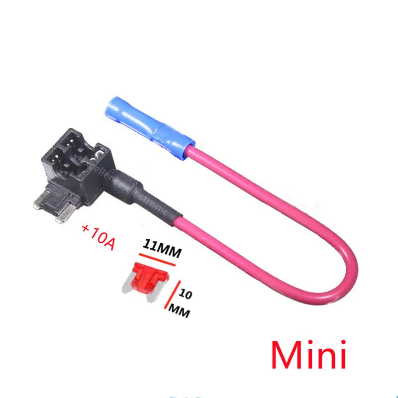 12V Fuse Holder Add-a-circuit TAP Adapter Micro Mini Standard ATM APM Blade Auto Fuse with 10A Blade Car Fuse with holder