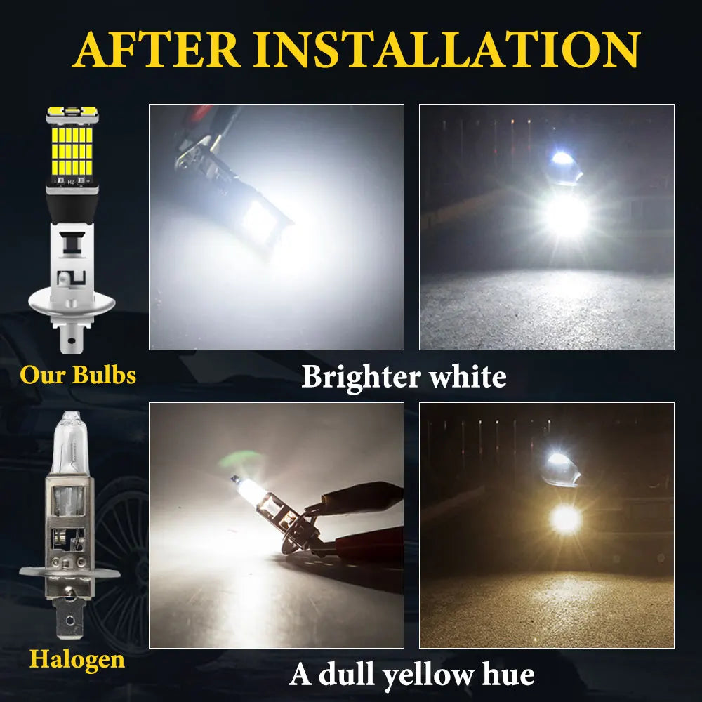 Kevanly 2Pcs H1 H3 T10 W5W BA9S LED 10W 4012smd 24led Car Fog Limp Auto DRL Daytime Running Light Reading Plate Light 6500K 12v