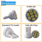 10Pcs AC/DC 6V 6.3V Led Bulb Arcade Pinball Car Light T10 W5W 555 192 168 194 1206 8 SMD LED White Blue Red Green Amber Pink