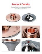 Ultrarayc Laser Nozzles Chrome-plated Double Layers D28 Caliber 1.2mm-1.6mm for Penta Sonic Cutting Metal