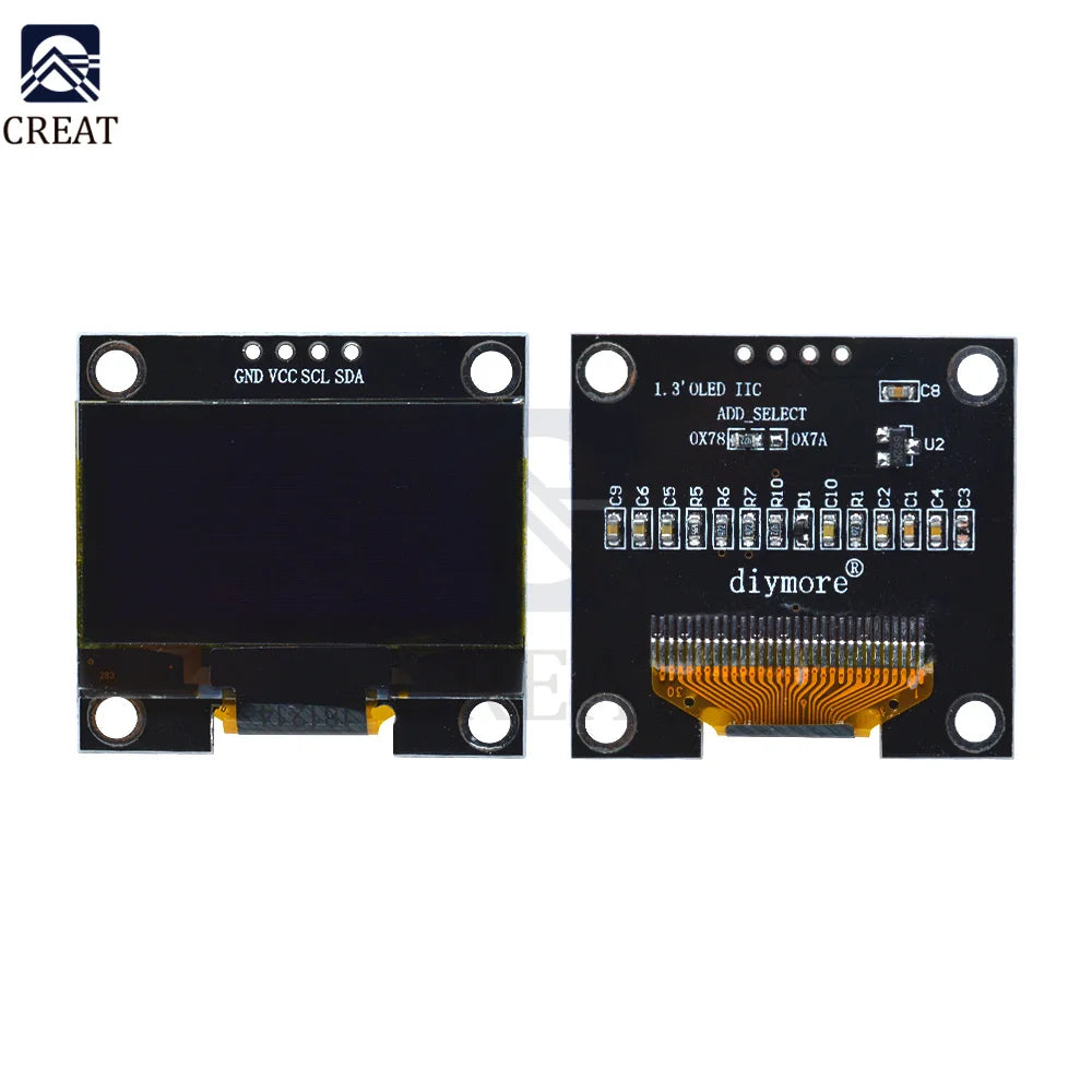 1.3 inch OLED LCD Display Module 128*64 4PIN IIC I2C Serial SSH1106 For Arduino LCD Screen Board White/Blue