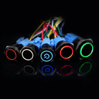 Black Push Button Switch with Wire Led Light 16/19/22mm Waterproof Illuminated  Metal Latching Momentary 5V 12V 220V Red Blue