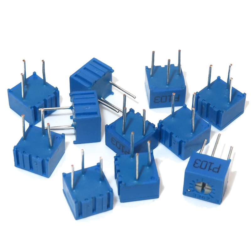 10PCS 3362P Series Resistance 101 201 501 102 202 502 103  Trimpo Trimmer Potentiometer 3362 500R 1K 2K 5K 10K 20K 50K 100K 2M