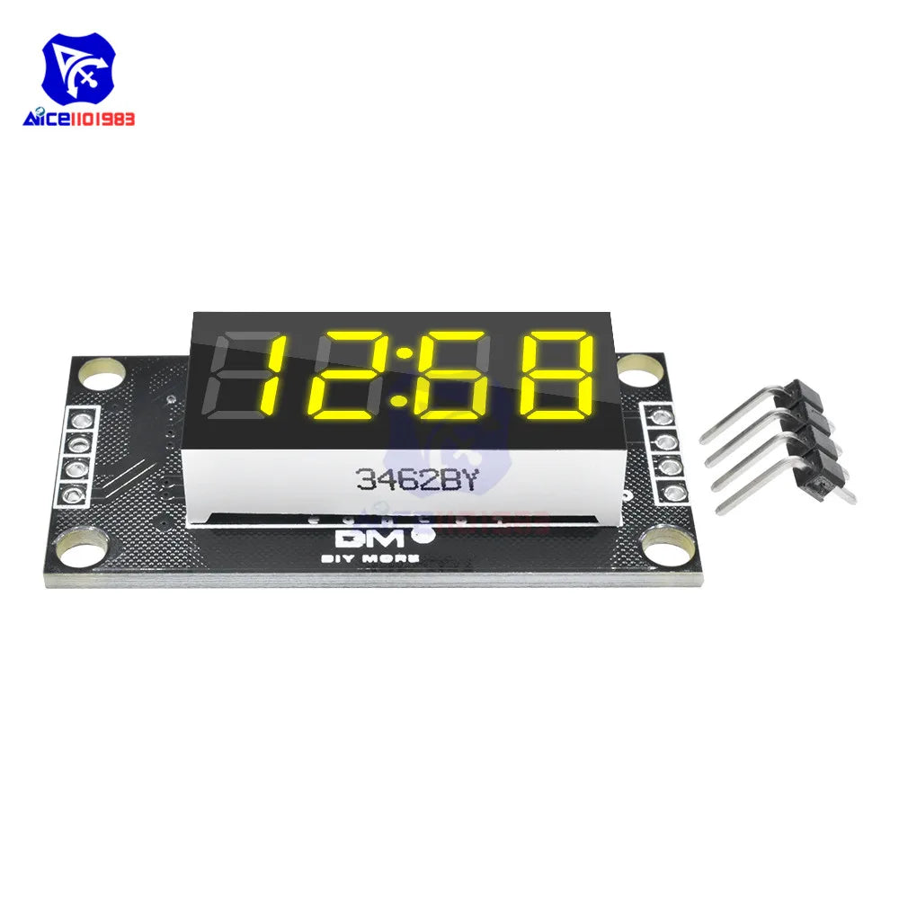 TM1637 0.36" 4 Bit Digital Tube LED Display 7 Segments Clock Module Red Green Blue Yellow White LED Board with Pin for Arduino