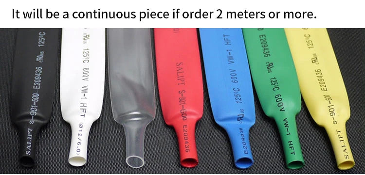 1M 2:1 Heat Shrink Tube Dia 7 8 10 12 14 15 16 18 20 22 25 28 30 35 40mm Wire Shrinkage Sleeving Wrap Kits Sell DIY Connector