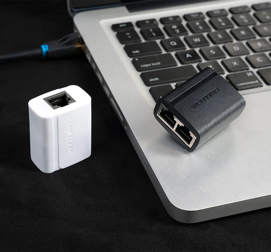 Vention RJ45 Splitter Connector Adapter 1 to 2 Ways Ethernet Splitter Coupler Contact Modular Plug Connect Laptop Ethernet Cable