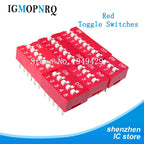 10pcs Slide Type DIP Switch Module 1 2 3 4 5 6 7 8 PIN 2.54mm Position Way DIP Red Pitch Red Snap Switch Dial Switch