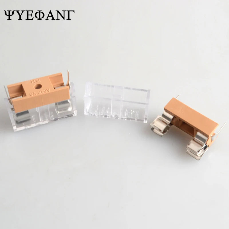 5PCS 5*20mm Glass Fuse Holder Transparent Holder with Transparent Cover Fuse Blocks 5x20mm Insurance Header 250V