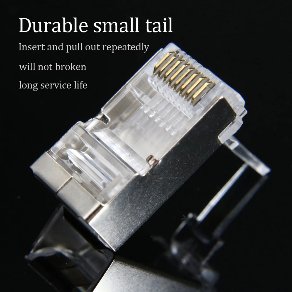 Xintylink RJ45 CAT6 Connector SFTP FTP STP Ethernet Cable Plug CAT5E CAT5 RG RJ 45 Network CAT 6 Metal Shielded Jack LAN 50U/6U