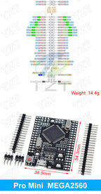 TZT Mega2560 ATMEGA16U2 / Pro Mini MEGA 2560 Mega+WiFi R3 ATmega2560 CH340G For Arduino Mega R3 Development Board ESP8266