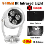 940nm 50m IR Distance 4PCS Array Led Waterproof CCTV Surveillance Camera Night Vision Fill Light Invisible Infrared Light