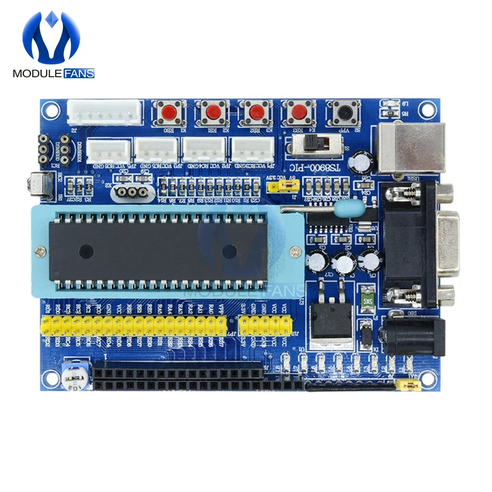 DC 12V PIC16F877A PIC Minimum System Development Board Emulator JTAG ICSP Program Minimum System Microcontroller Module