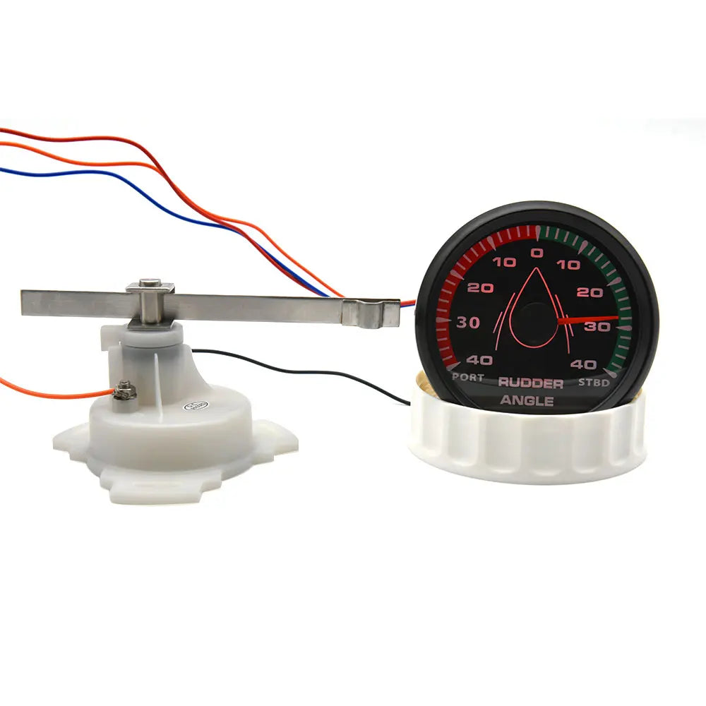 12V/24V STBD PORT Rudder Angle Meter 85mm Rudder Angle Indicator with 0-190 ohm Rudder Angle Sensor 7 Color Backlight Customized