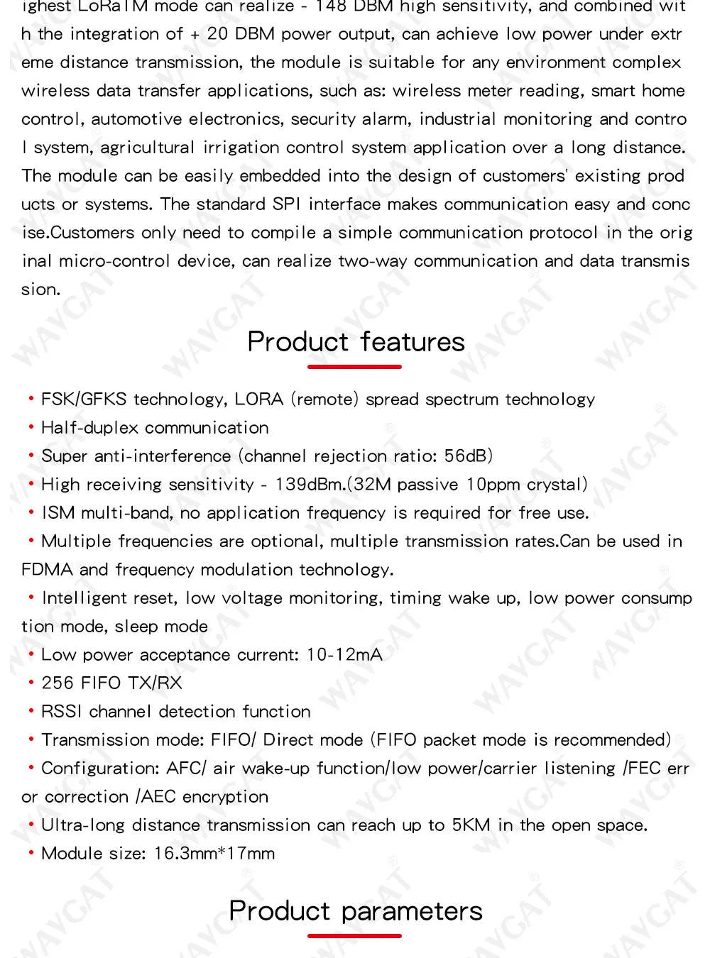 WAVGAT RF LoRa module SX1278 chip PM1280 Long-Distance communication Receiver and Transmitter SPI LORA IOT+1pcs 433MHz antenna