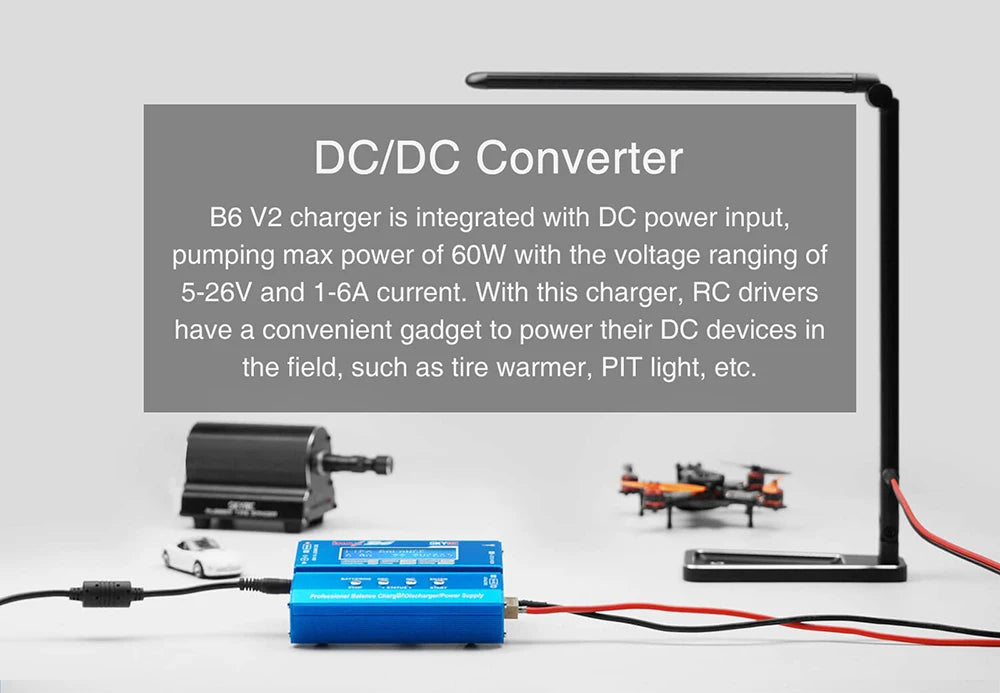 SKYRC Lipo Charger IMAX B6 EVO B6 V2 B6 Mini B6AC V2 Balance Battery Charger Discharger with Adapter Temperature Sensor 6A 1-6S
