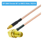 10PCS SMA Female Jack Bulkhead to MMCX Male Straight PLUG RG316 Pigtail RF Coaxial Cable MMCX to SMA Adapter Extension Cable
